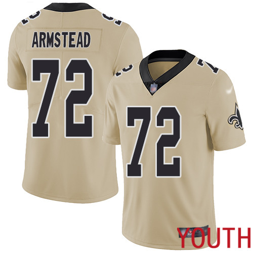 New Orleans Saints Limited Gold Youth Terron Armstead Jersey NFL Football #72 Inverted Legend Jersey